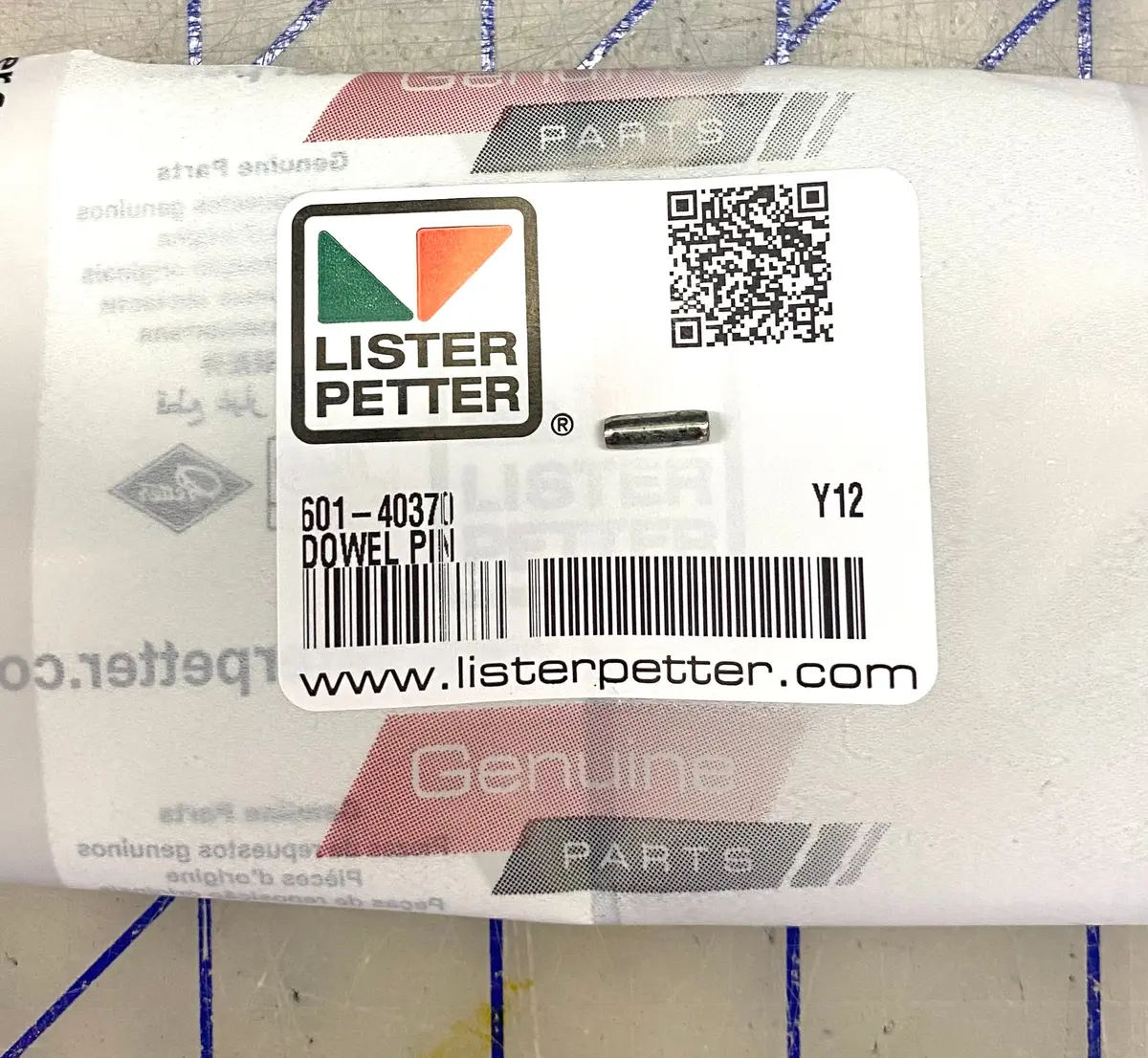 601-40370 Pin, Dowel, Commonly Used Through Out The Lister Petter Line Of Engines. Ts, Tr Series Engines. Superseded Part Number Was 382-03233. 1