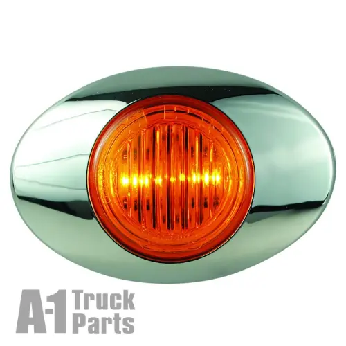 2-Led Oval Yellow Marker/Clearance Light With Bezel For Surfance Mount, 12V | Optronics 00212235P 1