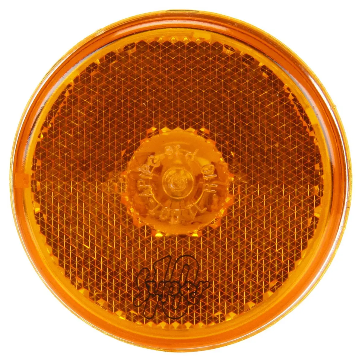 Super 10 Yellow Incandescent 2.5" Round Marker Clearance Light, Pl-10 Connection & Grommet Mount | Truck-Lite 10208Y 1