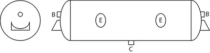 32" Air Tank With Inverted Bracket, 1425 Cu. In | Tectran 2000Dh 1