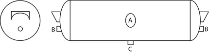 27-1/2" Air Tank With Standard Bracket, 1488 Cu. In | Tectran 2001C 1