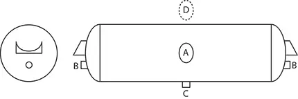 27-1/2" Air Tank With Inverted Bracket, 1488 Cu. In | Tectran 2001Hd 1