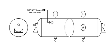 31.5" Air Tank With Inverted Bracket, 1300/1700 Cu. In | Tectran 2004A 1