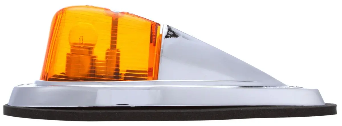 Signal-Stat Yellow Incandescent Triangular Marker Clerance Light, Chrome 2 Screw Mount | Truck-Lite 1312A 1