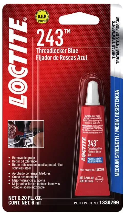 Threadlocker 243 Blue - Medium Strength Primerless | Loctite 1330799 1