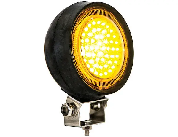 5" Amber Led Sealed Rubber Flood Light | Buyers Products 1492111 1