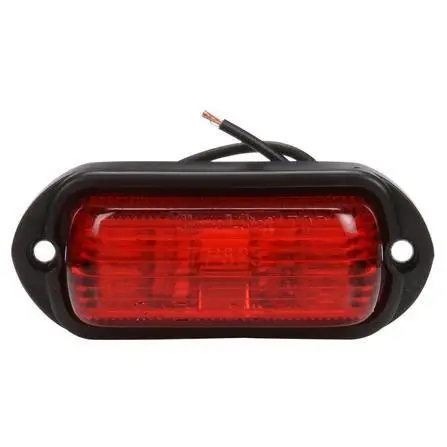 Signal-Stat Red Incandescent 1"X2" Rectangular Marker Clearance Light, Hardwired & 2 Screw Mount | Truck-Lite 1506 1