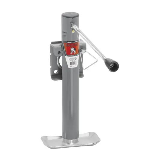 Bulldog Round Tube Sidewind Snap-Ring Swivel Jack - 10" Lift - 2,000Lb Capacity | 151101 Redneck Trailer 1