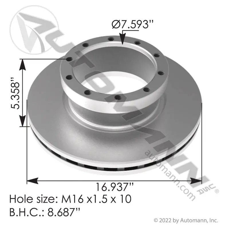 Air Disc Rotor 16.937In | 153.125800 Automann 1