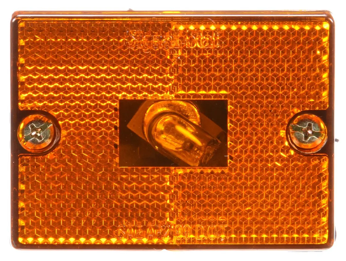 Signal-Stat Yellow Incandescent 2"X3" Rectangular Marker Clearance Light, Hardwired & 1 Stud Mount | Truck-Lite 1570A 1