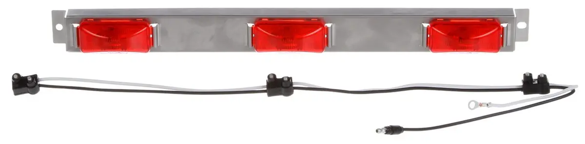 15 Series Red Incandescent Identification Bar With 3 Lights, Pl-10 & Bracket Mount | Truck-Lite 15741R 1