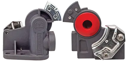 38° Angle Mount Emergency Anodized Gladhand | 9216E-A Tectran 1