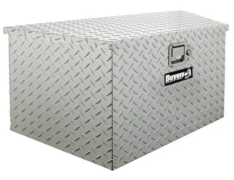 15" X 14.5" X 34/20.7" Diamond Tread Aluminum Trailer Tongue Truck Box | Buyers Products 1701380 1