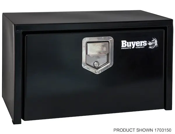 14" X 12" X 24" Black Steel Underbody Truck Box With Paddle Latch | Buyers Products 1703150 1