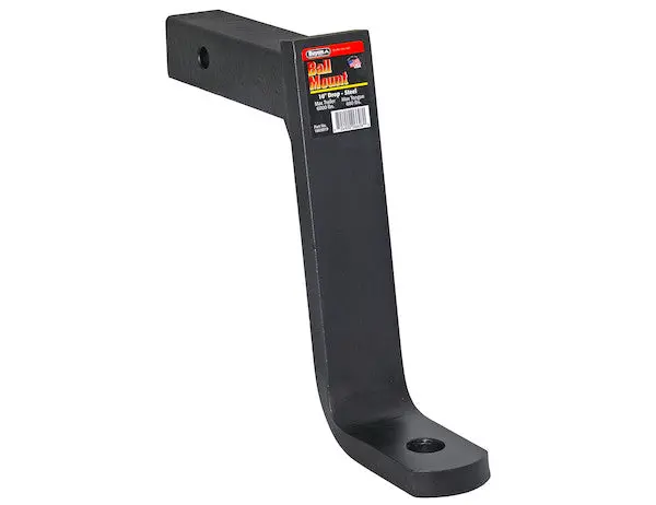 Black 2" Ball Mount With 10.25" Drop X 10-9/32" Long Tube | Buyers Products 1803019 1