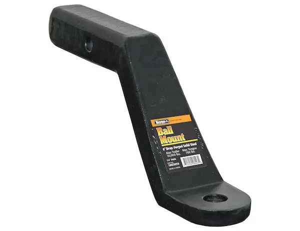 2" Heavy-Duty Ball Mount 6" Drop X 9-3/8" Long Tube Black For 1.25" Hole | Buyers Products 1803059 1