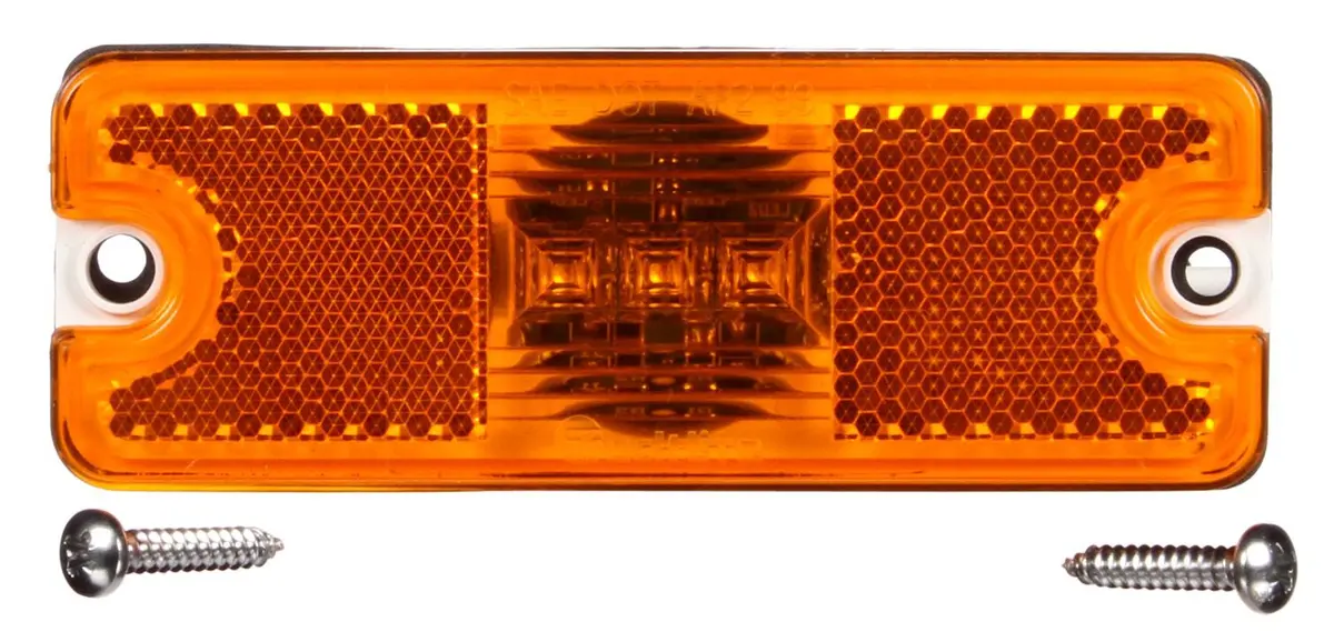 18 Series Yellow Led 2"X5" Marker Clearance Light, Hardwired & 2 Screw Mount | Truck-Lite 18050Y 1