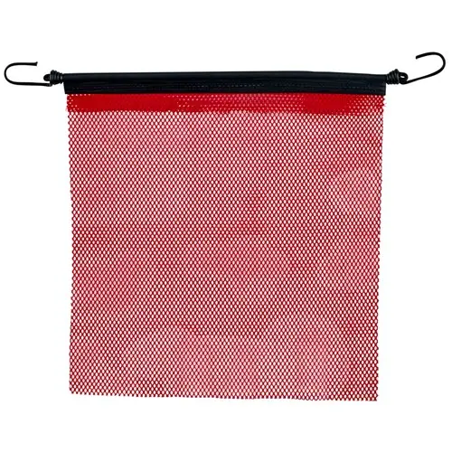 18" X 18" Red Mesh Flag W/ Elastic Strap & J-Hooks | 1818B Roadpro 1