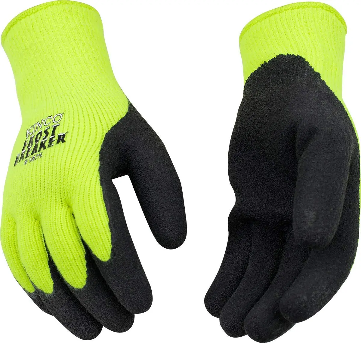 High-Visibility Green Heavy Thermal Knit Shell & Latex Palm Gloves | 1875Xl Kinco 1