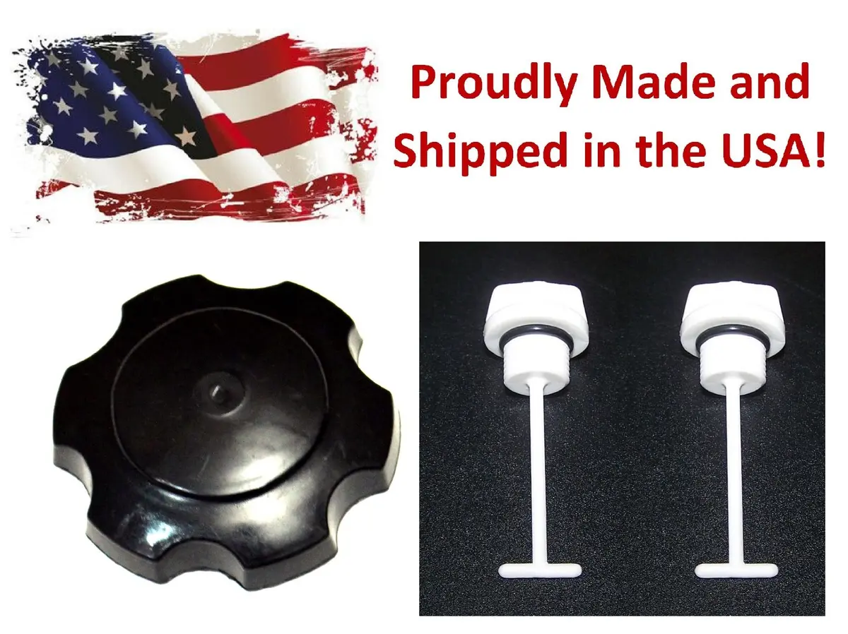 Aftermarket Kawasaki Jet Ski Black Gas Cap & White Drain Plug Kit Oem # 51049-3001 & 92066-3783-8U Fits Kawasaki 1100 900 750 Stx Zxi Ultra 150 D.I. 1