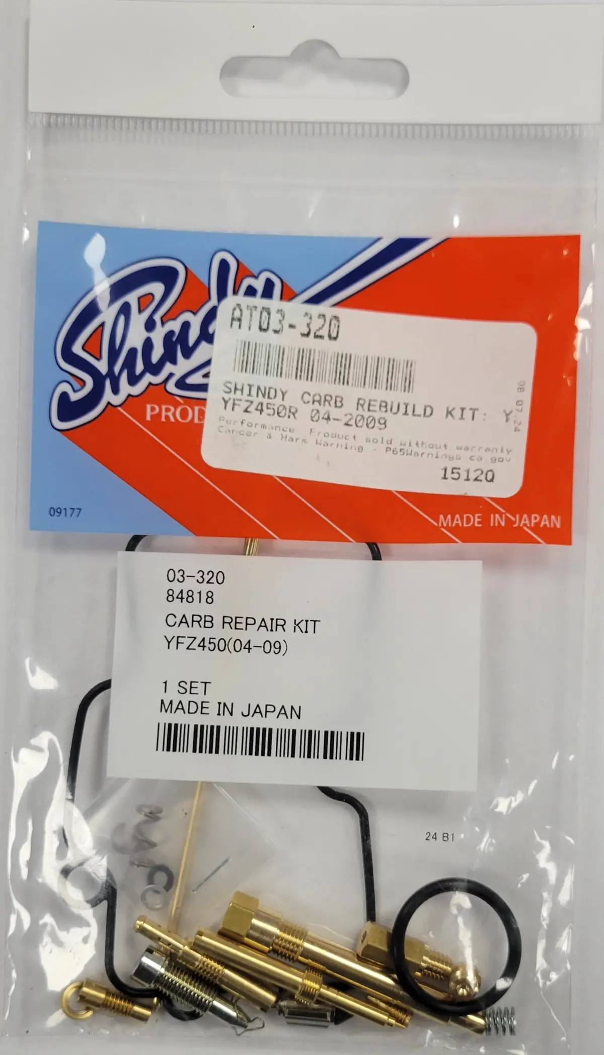 Shindy Carburetor Rebuild Kit 03-320 2004-2009 Yamaha Yfz450 1
