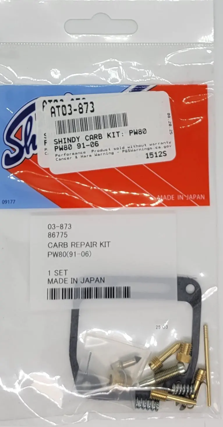 Shindy Carburetor Rebuild Kit 03-873 1991-2006 Yamaha Pw80 Dirt Bike 1