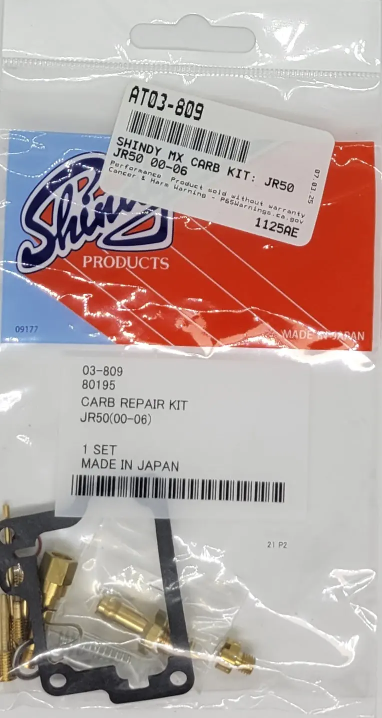 Shindy Carburetor Rebuild Kit 03-809 2000-2006 Suzuki Jr50 1
