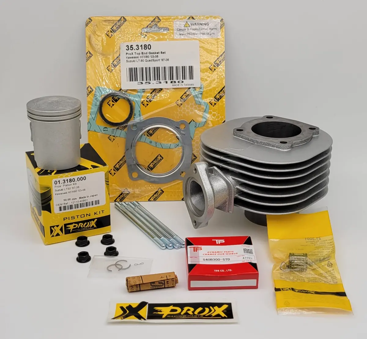 50Mm Pro-X Piston Cylinder Kit For 1987-2006 Suzuki Lt80 / 2003-2006 Kawasaki Kfx80 1