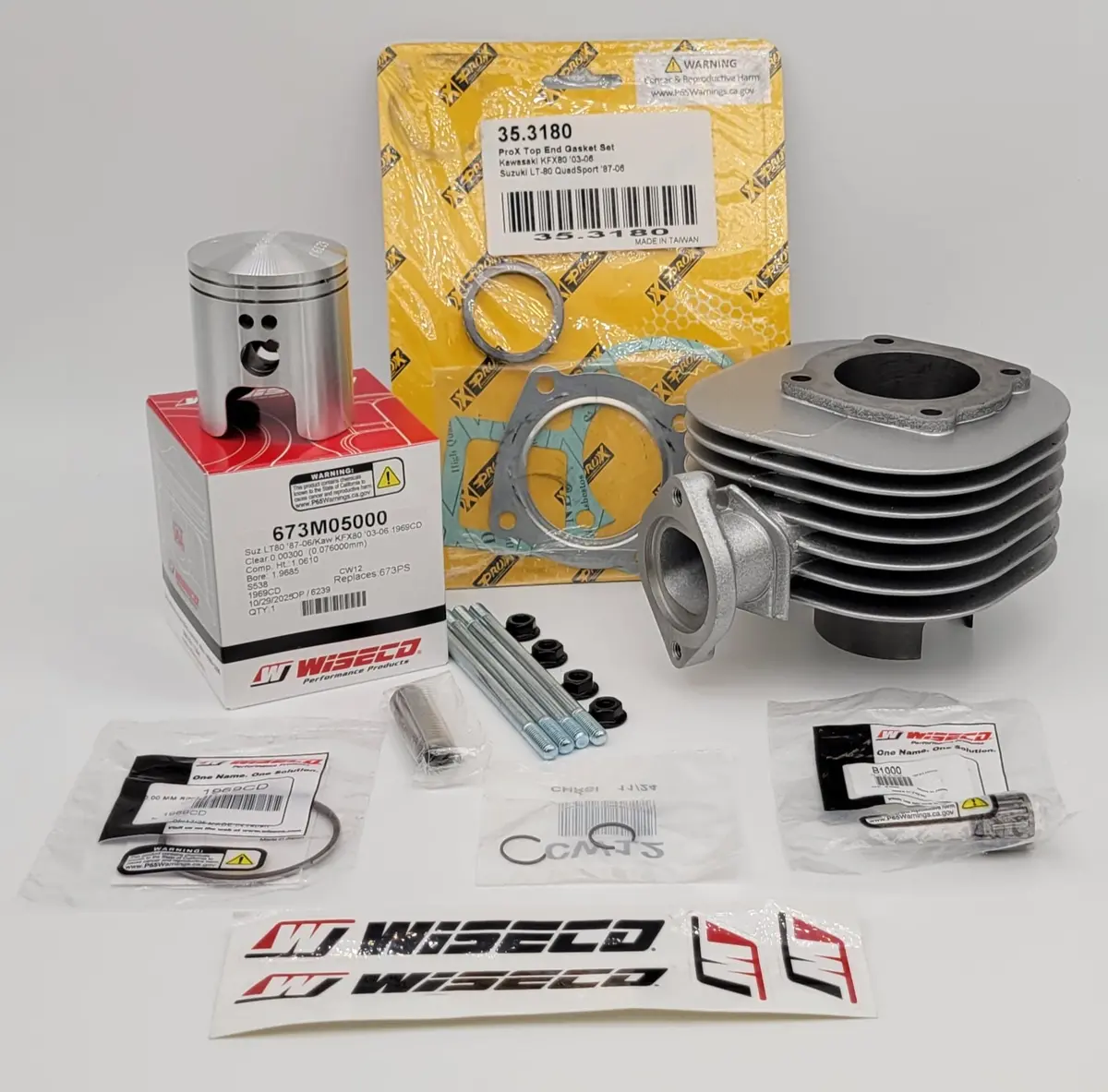 50Mm Wiseco Piston Cylinder Kit For 1987-2006 Suzuki Lt80 / 2003-2006 Kawasaki Kfx80 1