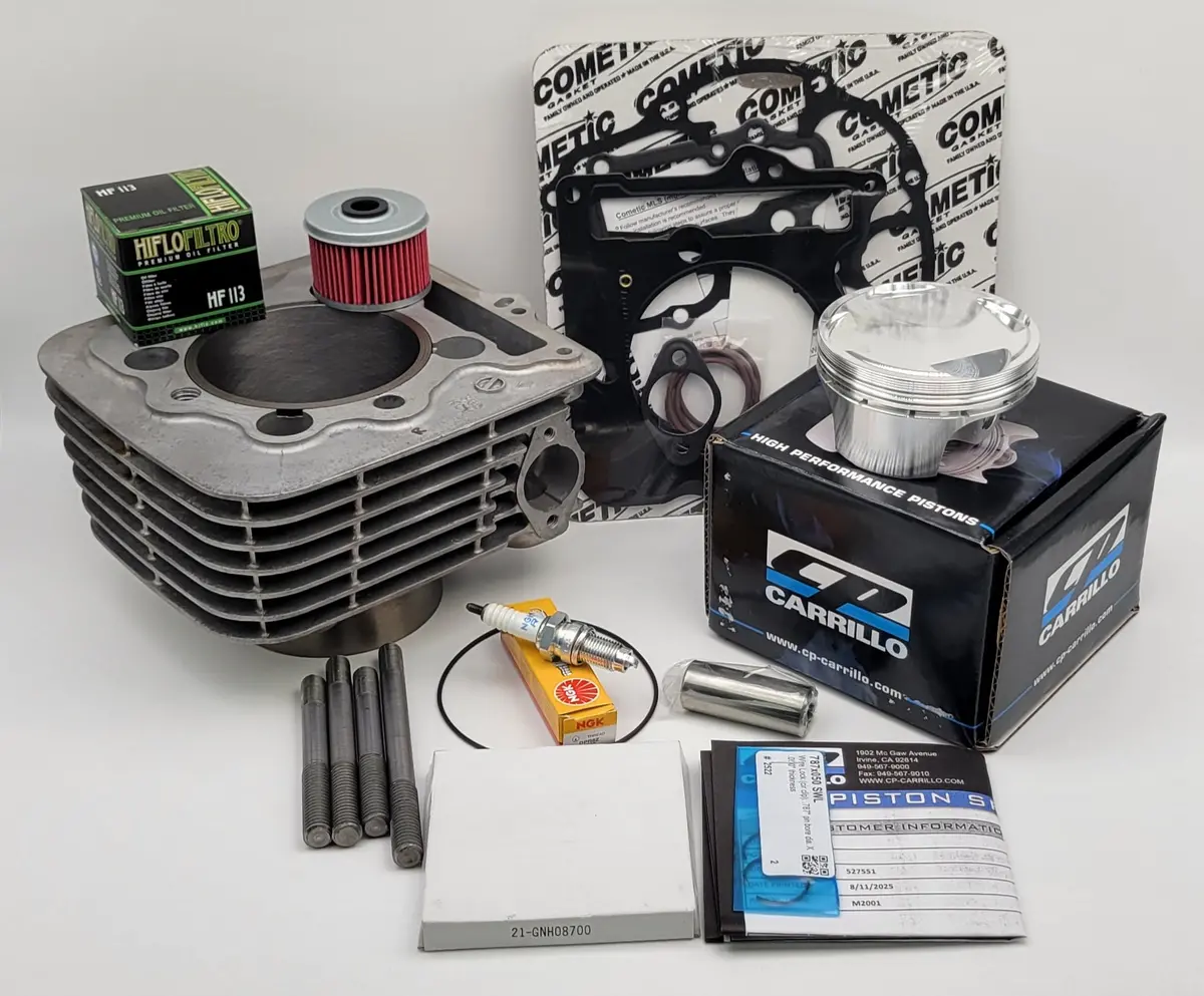 87Mm Cp 11:1 Big Bore 416Cc Oem Cylinder Kit, Cometic Gasket & Gt Thunder Studs For 1999-2014 Honda Trx400ex / Trx400x 1