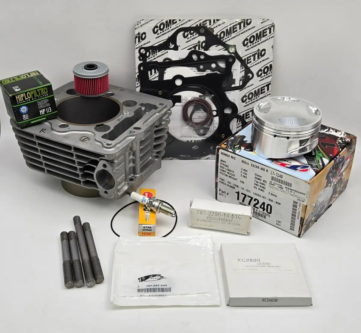 88Mm Je 11:1 Big Bore 426Cc Oem Cylinder Kit, Cometic Gasket & Gt Thunder Studs For 1999-2014 Honda Trx400ex / Trx400x (A) 1