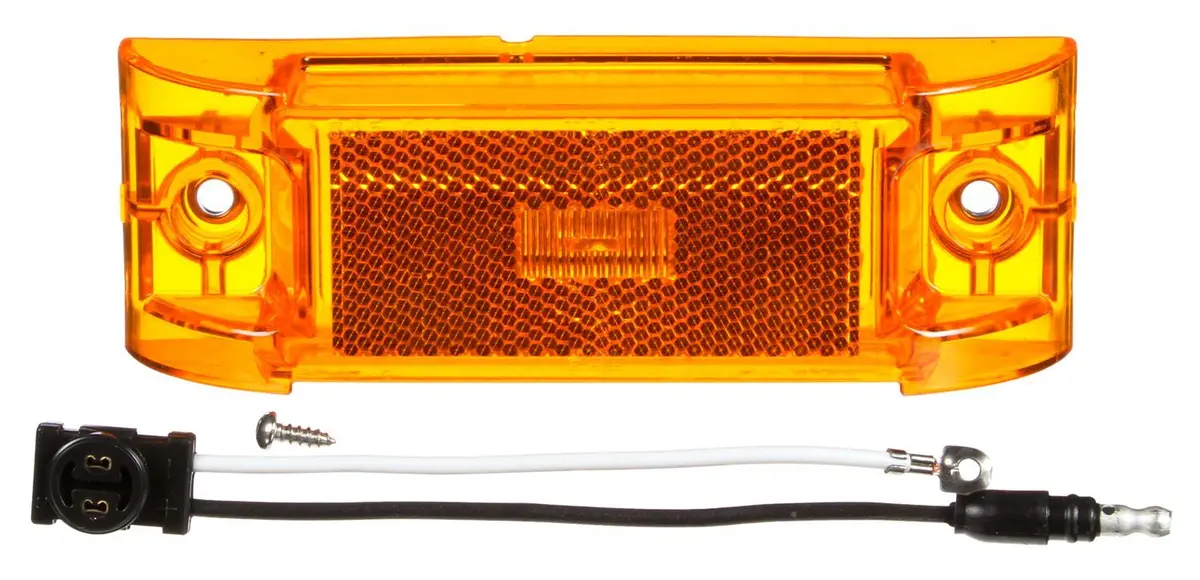 21 Series Yellow Led 2"X6" Rectangular Marker Clearance Light Kit, Fit 'N Forget M/C & 2 Screw Mount | Truck-Lite 21051Y 1