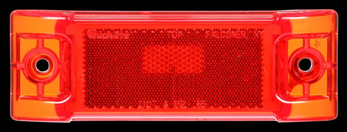 Super 21 Red Incandescent Rectangular Marker Clearance Light, Super 21 Plug & 2 Screw Mount | Truck-Lite 21201R 1