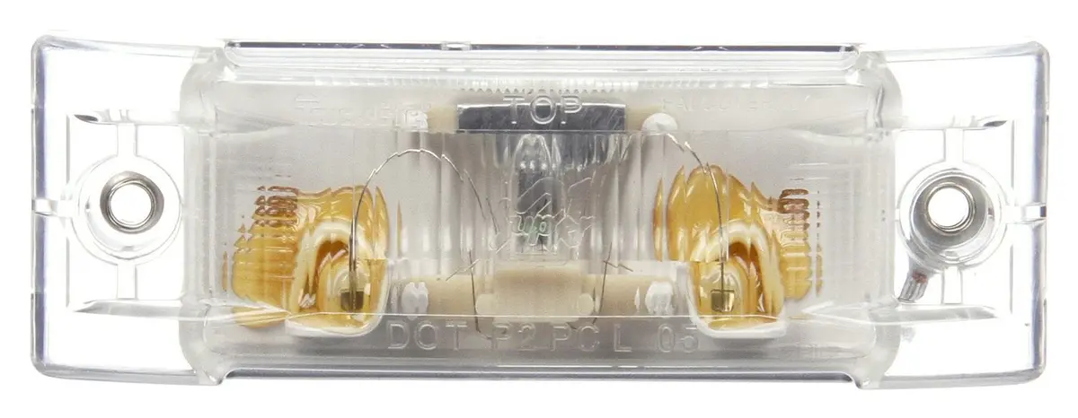 Super 21 Clear Incandescent Rectangular License Light, 2 Screw Bracket Mount | Truck-Lite 21204C 1