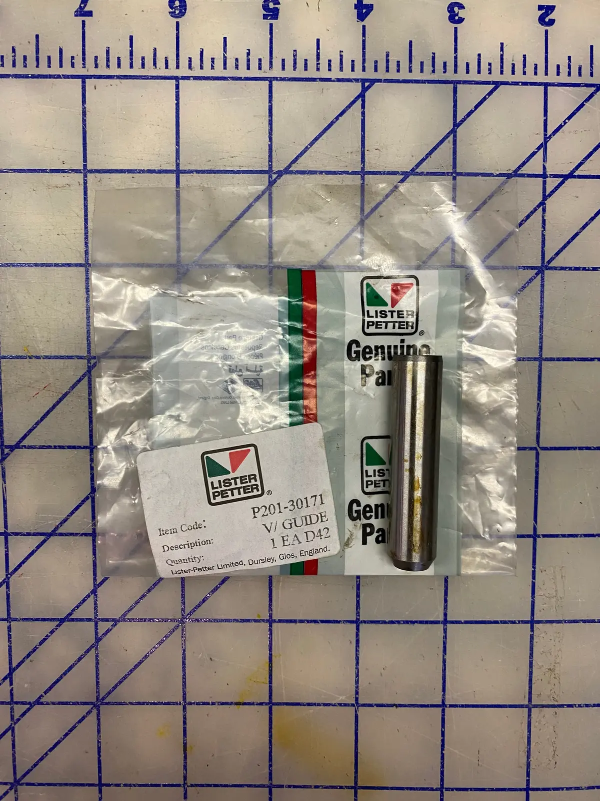 201-30171 Exhaust Valve Guide, Used On The Lister Petter Ts And Tr Series Engines. 1