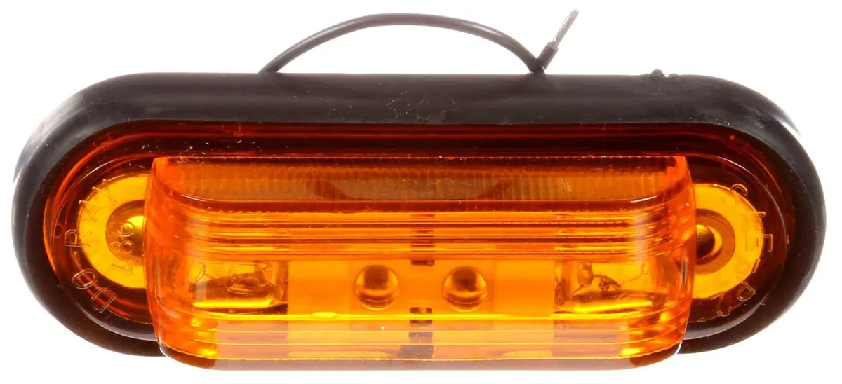 23 Series Yellow Incandescent 1"X4" Oval Marker Clearance Light, Hardwired W/ 2 Screw Mount | Truck-Lite 26310Y 1