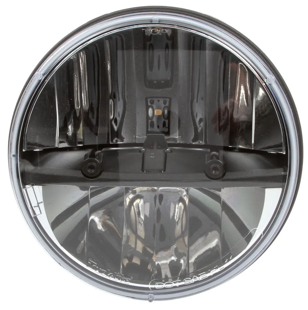 Clear 7" Round High/Low Beam Headlight, Hardwired & H4 Connectors | Truck-Lite 27270C 1