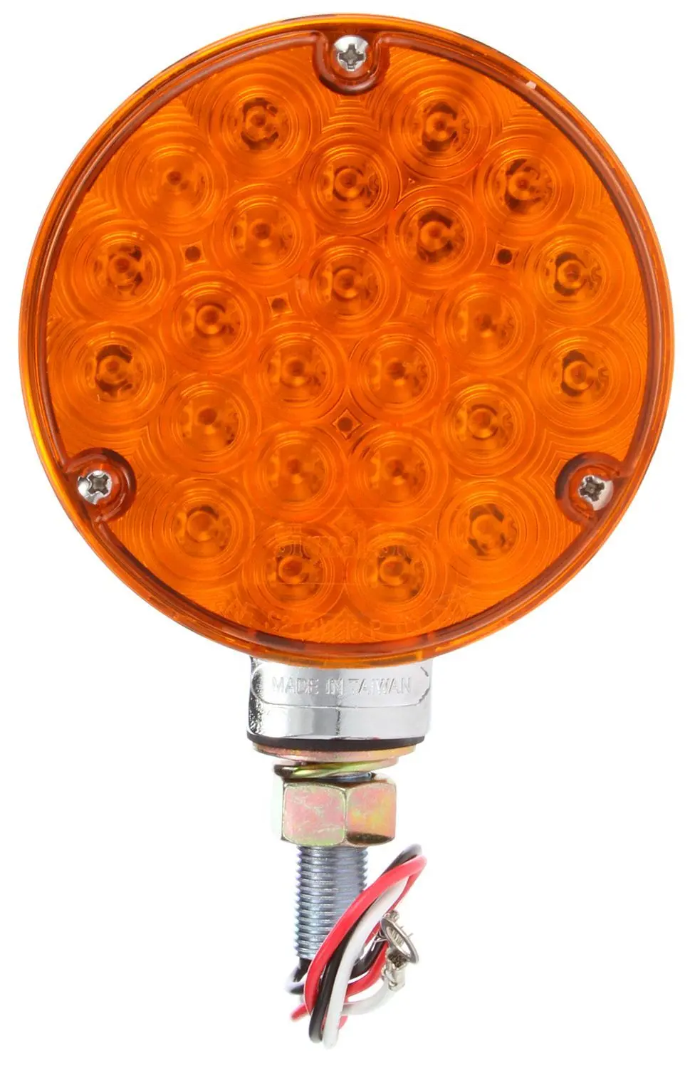 Signal-Stat Yellow Led 4.5" Round Pedestal Light, Hardwired & 1 Stud Mount | Truck-Lite 2751A 1