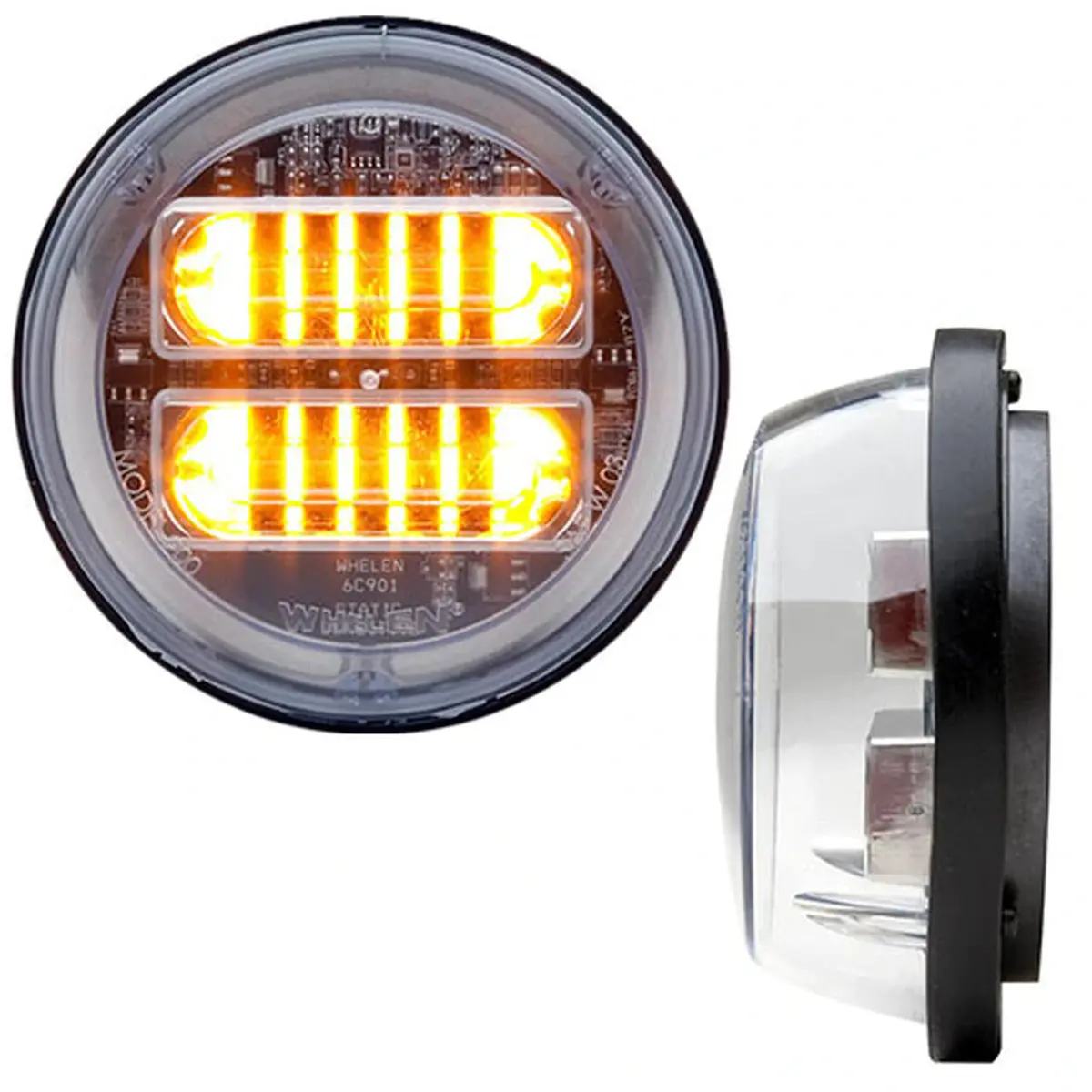 Amber 4 Inch Round Clear Extended Lens Led Lighthead | 2Ea00zcr Whelen 1