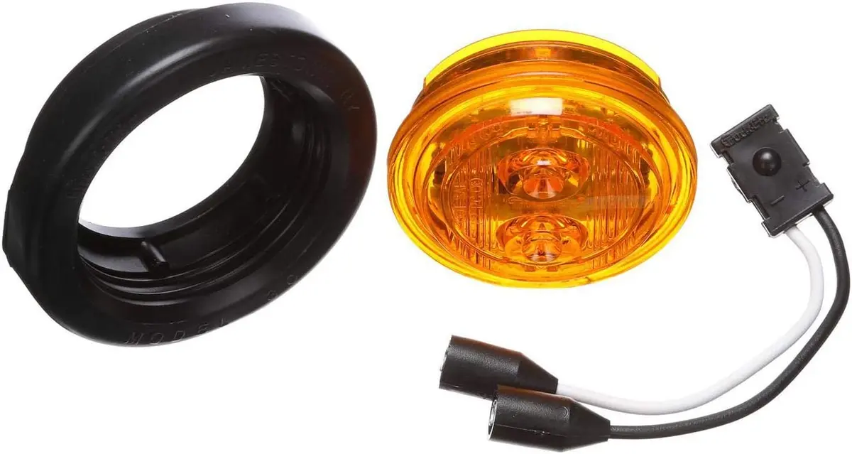 30 Series Incandescent Yellow 2" Round Marker Clearance Light, Pl-10 & Grommet Mount | Truck-Lite 30086Y 1