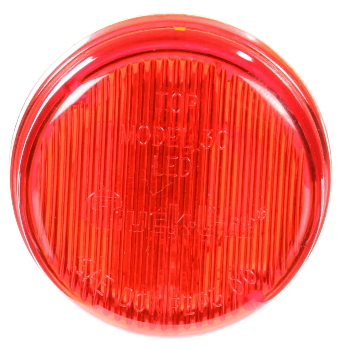 30 Series Low Profile Red 2" Round Marker Clearance Light, Fit 'N Forget M/C & Grommet Mount | Truck-Lite 30270R 1