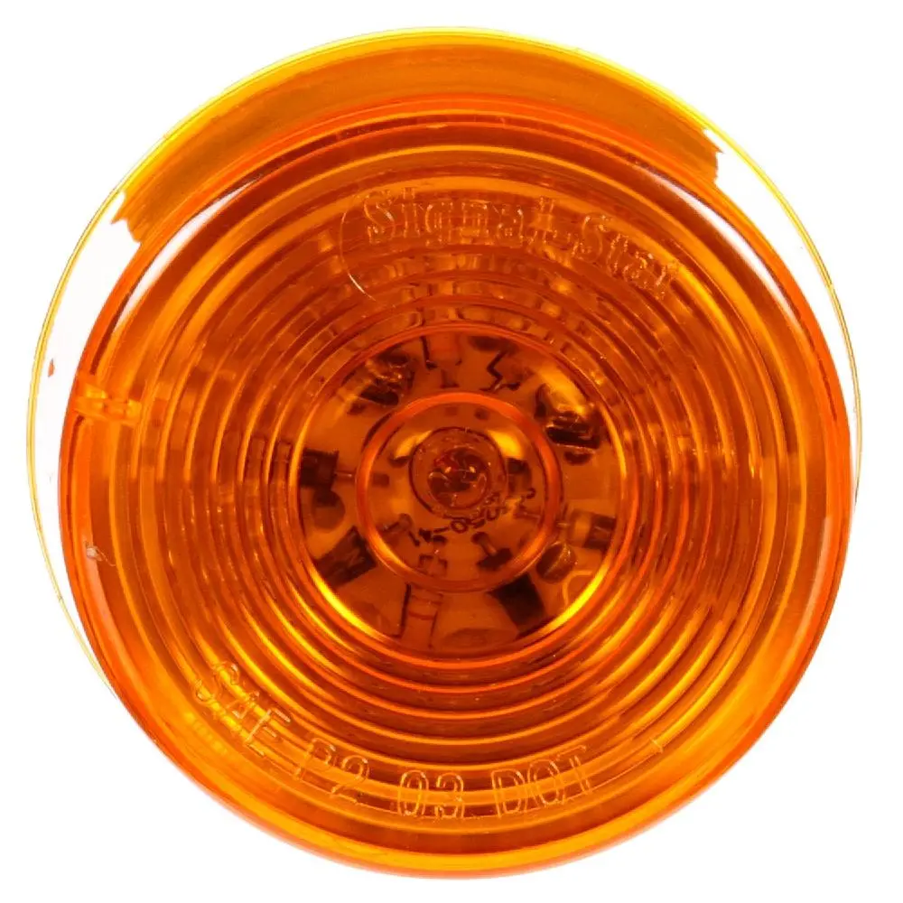 Signal-Stat Yellow 2" Round Marker Clearance, Pl-10 Connection & Grommet Mount | Truck-Lite 3050A 1