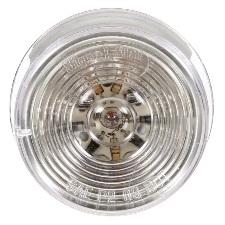 Signal-Stat Clear/Yellow 2" Round Marker Clearance Light, Pl-10 & Grommet Mount | Truck-Lite 3051A 1