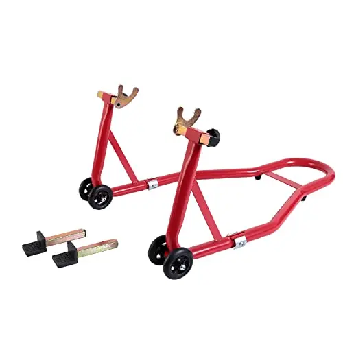 Jack Boss Motorcycle Stand Front And Rear Combo Wheel Lift Stands,500Lbs Capacity,Swingarm Spool Paddock Stands For Sport Bike,Fit For Yamaha Honda Kawasaki 1
