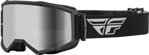 Fly Racing Zone Goggles (Grey/Black W/Silver Mirror/Smoke Lens, Adult) 1