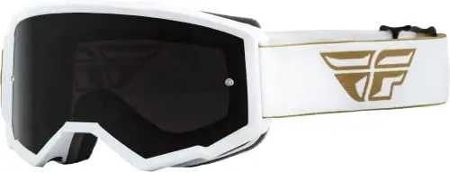 Fly Racing 2023 Zone Goggle (Gold/White W/Dark Smoke/Smoke Lens, Youth) 1