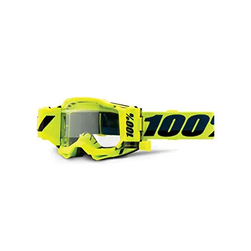 100% Accuri 2 Forecast Motocross & Mountain Biking Goggles (Fluo/Yellow - Clear Lens) 1