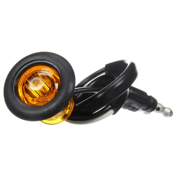 33 Series Yellow 3/4" Round Marker Clearance Light Kit, Hardwired Connection & Gromment Mount | Truck-Lite 33075Y 1