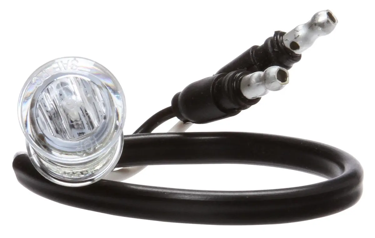33 Series .75" Round Clear/Red Led Marker Clearance Light, Hardwired & Grommet Mount | Truck-Lite 33285R 1