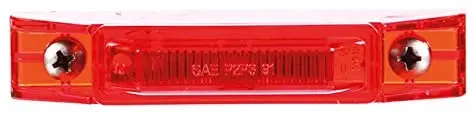 35 Series Red 1" X 4" Rectangular Marker Clearance Light, Fit 'N Forget M/C & 2 Screw Mount | Truck-Lite 35200R 1